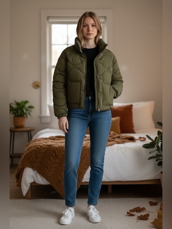 GAP Jackets & Blazers - GAP Relaxed Olive Green Puffer Jacket Sz M NWT